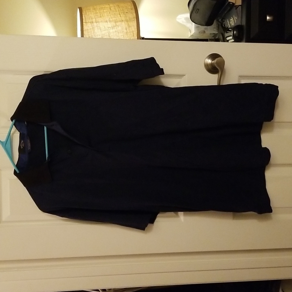 Black and dark blue stripped golf t shirt